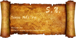 Sass Nóra névjegykártya