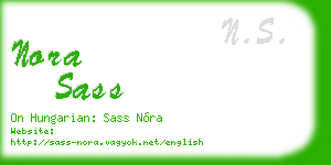 nora sass business card