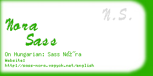 nora sass business card